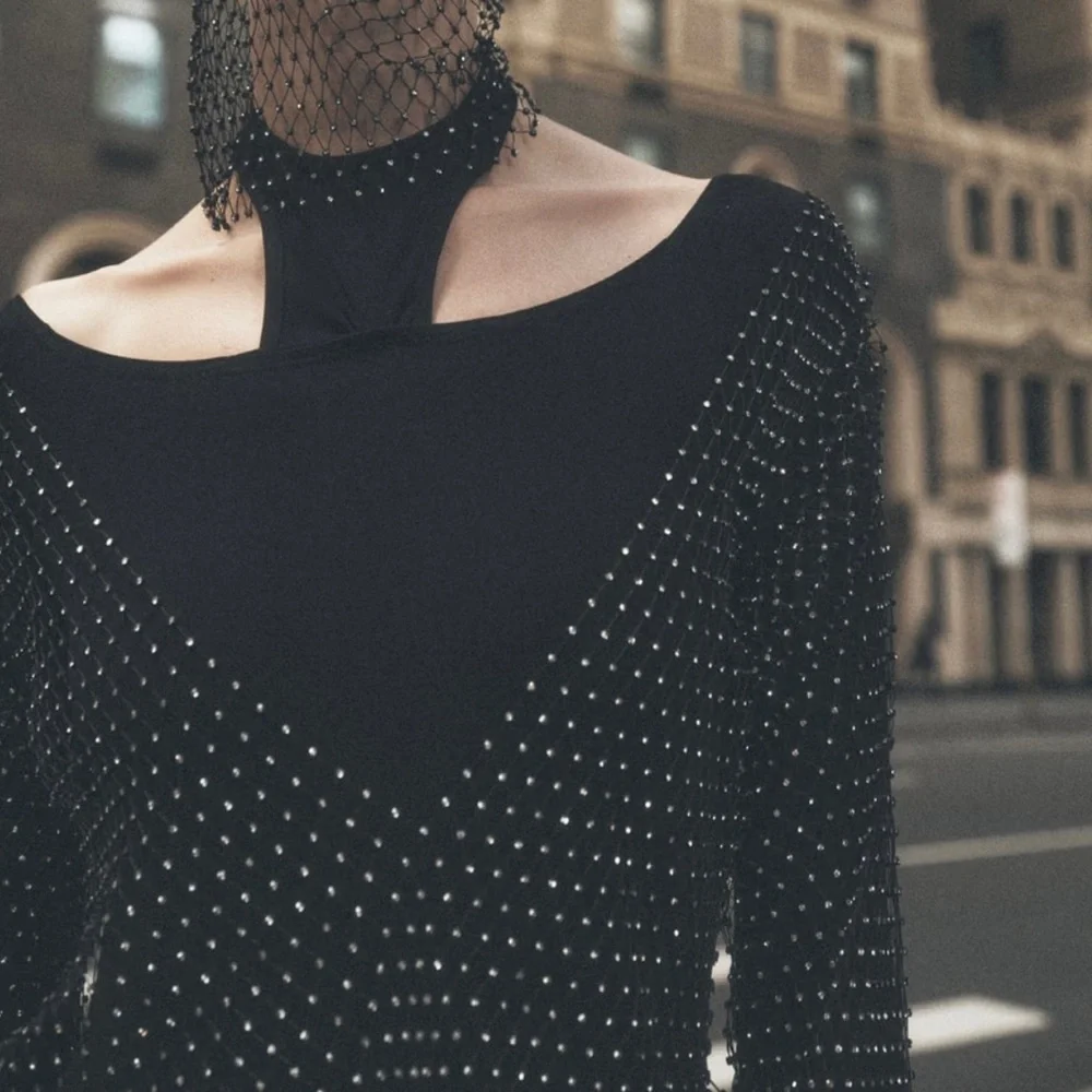 BLOGGERS FAV ZARA LONG RHINESTONE JUMPSUIT - Picture 3 of 3